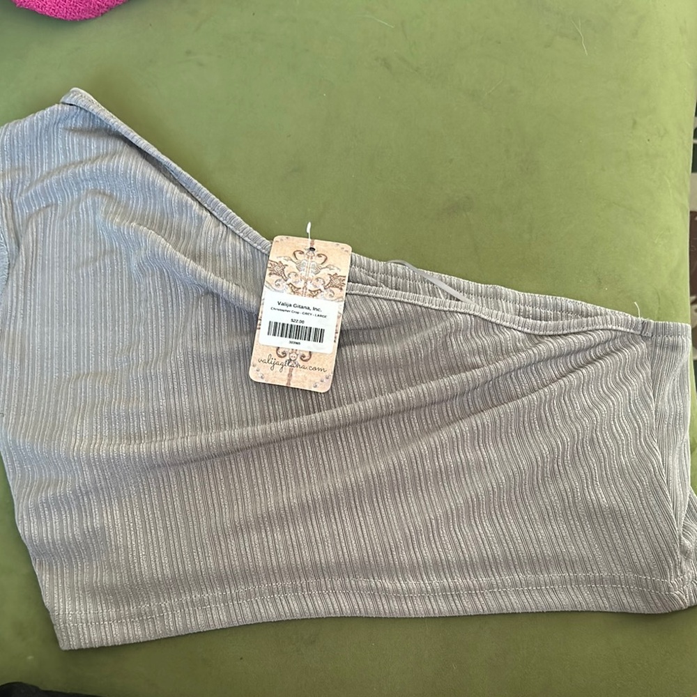 Valija Gitana Gray One-Shoulder Top /MAKE ME AN OFFER